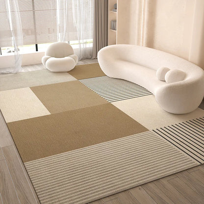 Ins Simple Style Room Decor Non-slip Carpet Nordic Light Luxury Soft Large Living Room Rugs Lint-free Easy Cleaning Tatami Mat