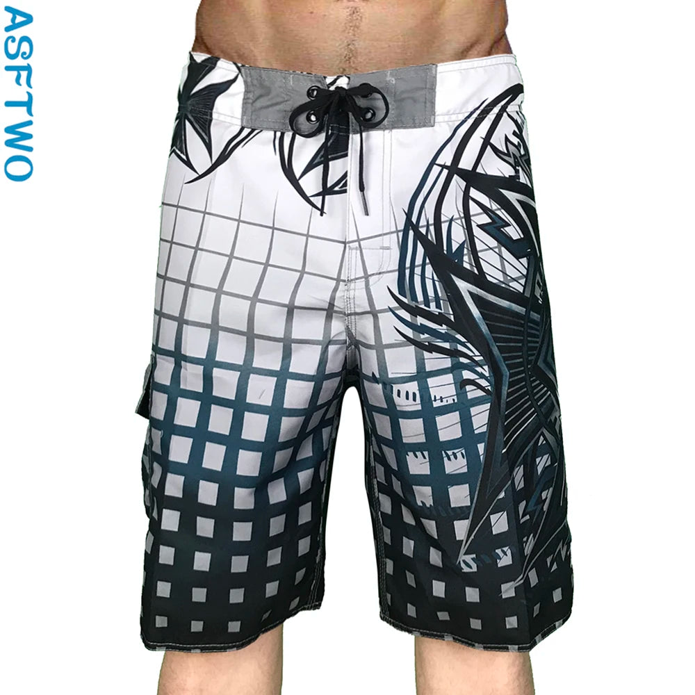 New Summer Men'S Board Casual Drawstring Pockets Shorts Beach Brand Short Surfing Bermudas Male Boardshorts Quick Dry For Sports