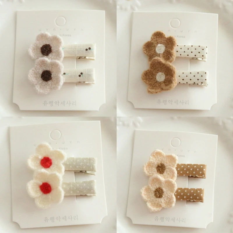 Children's Hair Clips, Handmade Headwear, Baby Hair Accessories, Full coverage fabric hair Clip Bows for Girls
