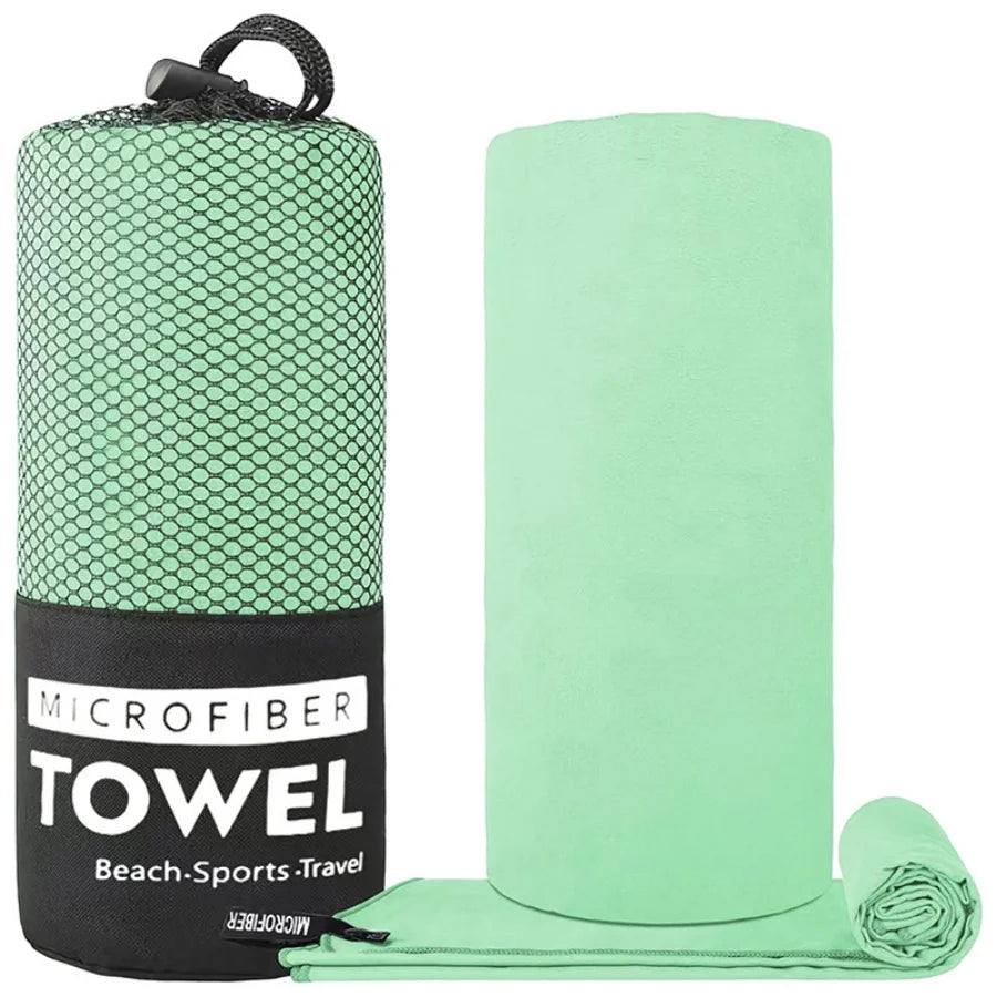 Soft Solid Color Microfiber Towels Quick-Drying Fitness Swimming Pool Lightweight Travel Outdoor Sports Towel Sets