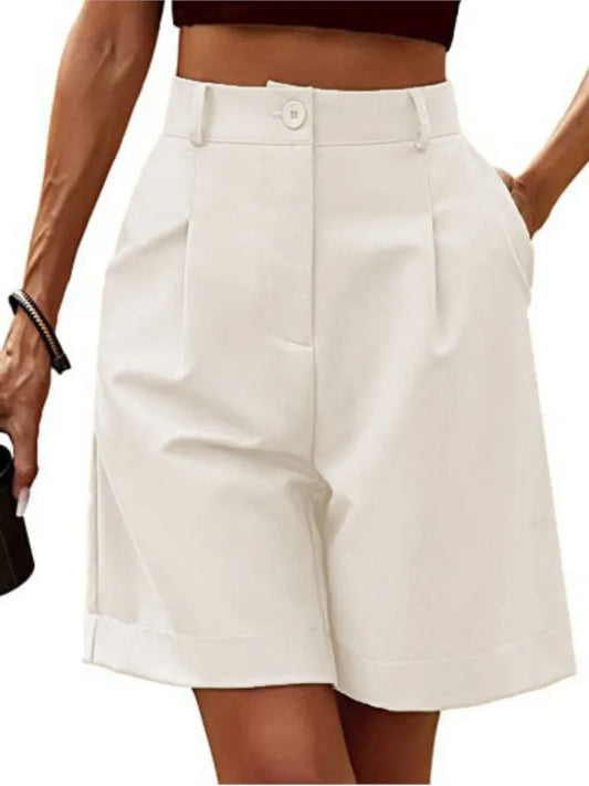 Summer Thin High-waisted Loose Slimming Straight Casual Breathable Wide-leg Five-point Pants Women's Street Trend Shorts