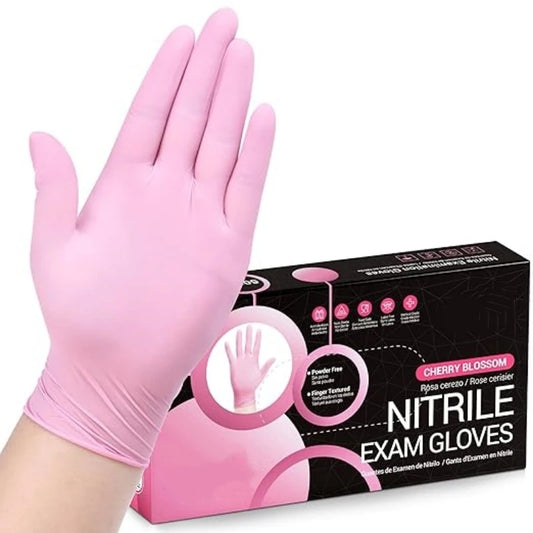 20/50/100PCS Pink Nitrile Gloves Disposable Powder Free Gloves for Household Cleaning Beauty Salon Work Cooking Kitchen Gloves