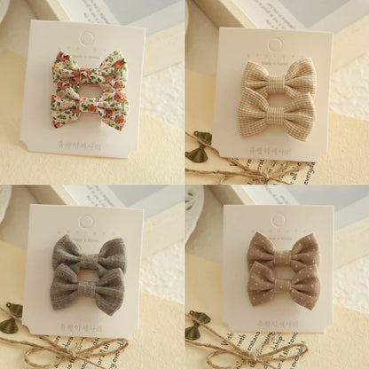 Children's Hair Clips, Handmade Headwear, Baby Hair Accessories, Full coverage fabric hair Clip Bows for Girls