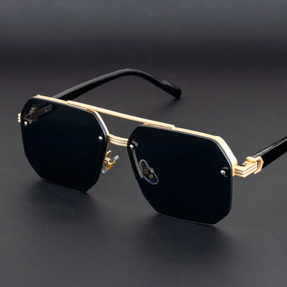2025 New Large  Half Frame Ink Mirror men Driving Dedicated Fashion Trend UV Protection High-end  Gradually Changing Color