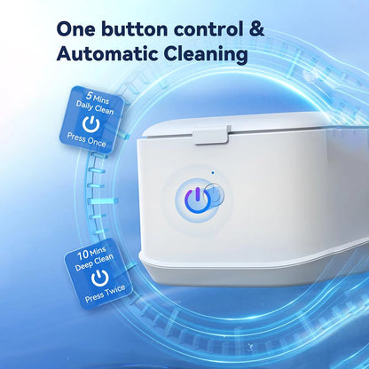 KUNPHY Ultrasonic Cleaner Ultrasound Jewelry Cleaner UV Light Sterilization for Dentures Retainer Washing Machine Cleansing Bath