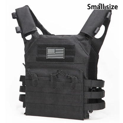 MOLLE outdoor training vest (including US flag emblem) with convenient expansion, lightweight and multifunctional JPC vest