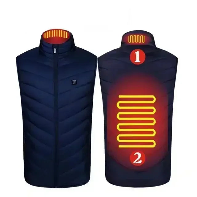 17 Areas Self Heating Vest Four Switch Control Men Heating Jacket USB Electric Heated Clothing Women Thermal Vest Warm Winter