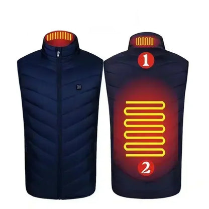 17 Areas Self Heating Vest Four Switch Control Men Heating Jacket USB Electric Heated Clothing Women Thermal Vest Warm Winter