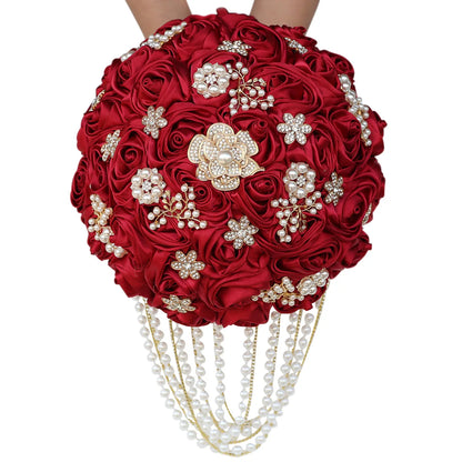 Kyunovia Customized Best Quality Ivory Brooch Bouquet Wedding Bouquet de mariage Wedding Bouquets Pearl Flowers buque de noiva