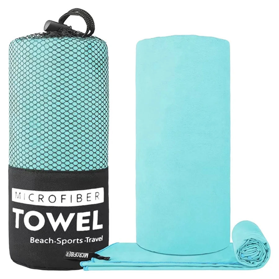 Soft Solid Color Microfiber Towels Quick-Drying Fitness Swimming Pool Lightweight Travel Outdoor Sports Towel Sets