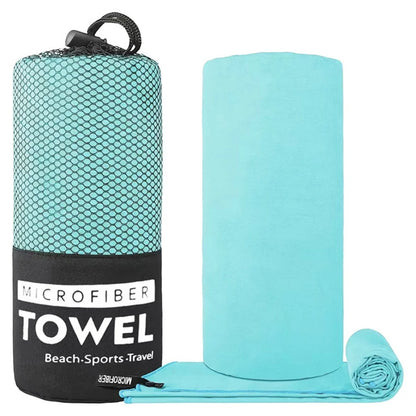 Soft Solid Color Microfiber Towels Quick-Drying Fitness Swimming Pool Lightweight Travel Outdoor Sports Towel Sets