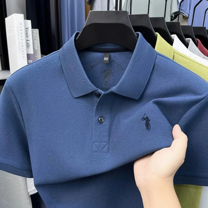 High end 100%cotton short sleeve polo shirt men's fashion luxury brand Paul embroidery top summer breathable casual golf T-shirt