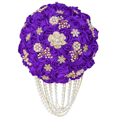 Kyunovia Customized Best Quality Ivory Brooch Bouquet Wedding Bouquet de mariage Wedding Bouquets Pearl Flowers buque de noiva