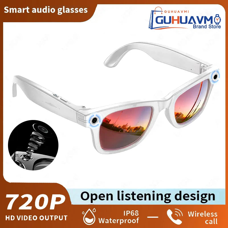 AI Smart Glasses 800W Anti Shake HD Camera Video Recording Languages Translation Sunglasses Bluetooth Call Music Play Man Women
