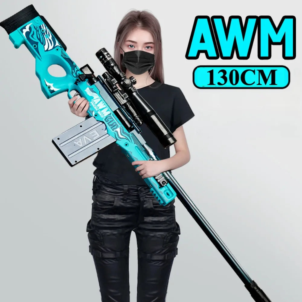 Awm Soft Bullet Toy Gun Manually Loaded Can Be Fired Combat Sniper Rifle Outdoor Games CS Fighting for Adults Boys Gift