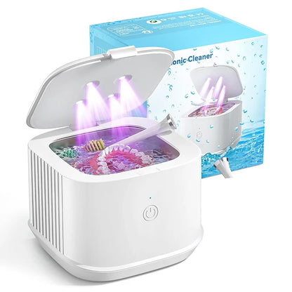 KUNPHY Ultrasonic Cleaner Ultrasound Jewelry Cleaner UV Light Sterilization for Dentures Retainer Washing Machine Cleansing Bath