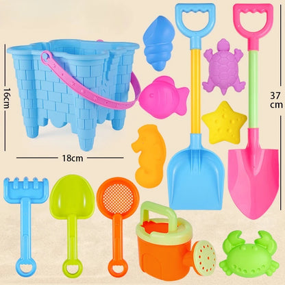 13PCS Beach Sand Toy Set, Durable Plastic, Summer Pool Beach Game Set, Outdoor Sand Play Tools For Boys And Girls, Great Holiday
