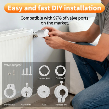 Tuya Smart Zigbee 3.0 Thermostatic Valve Radiator Zigbee Thermostatic Valve Connected Thermostatic Head TRV Alexa Google Home