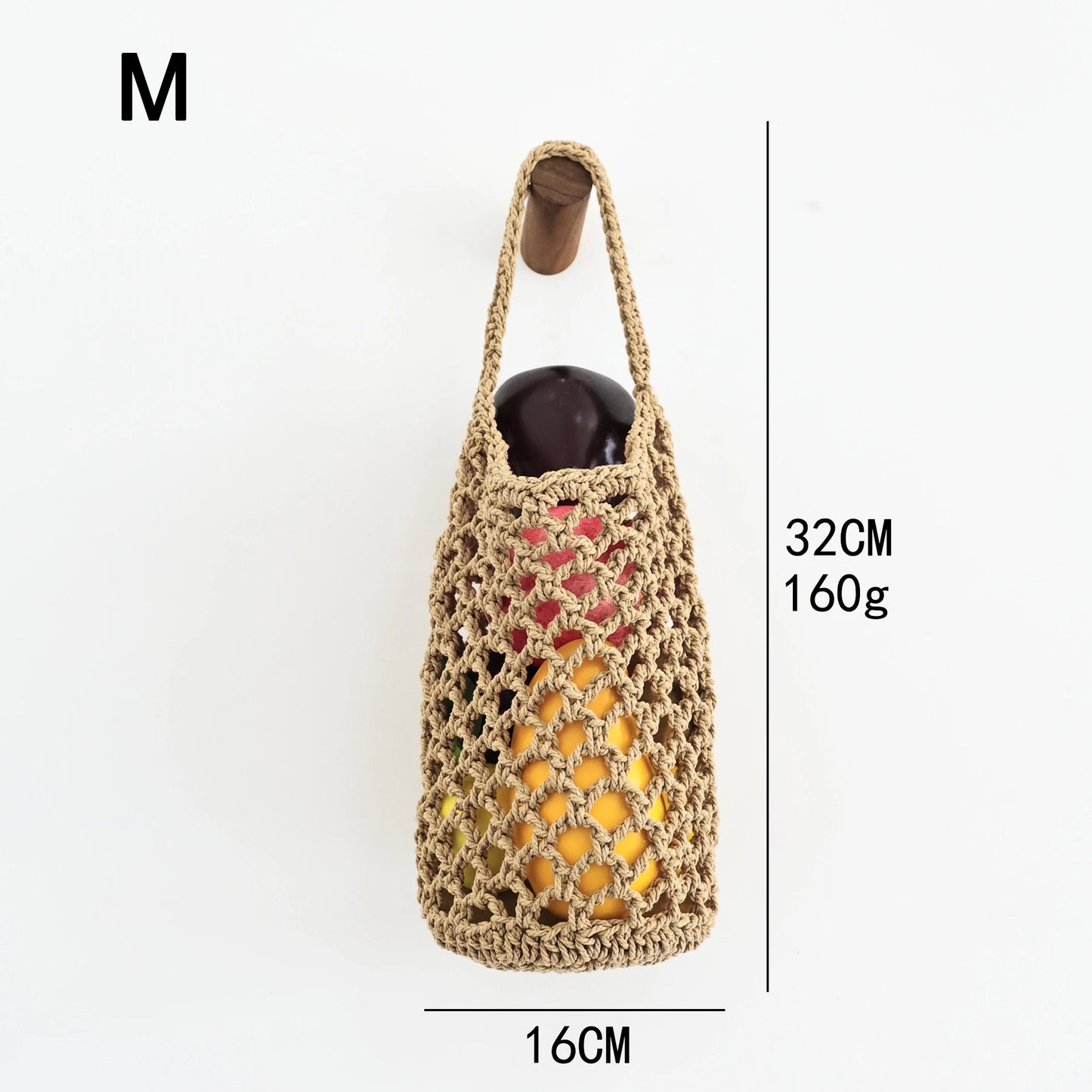Wall-mounted Vegetable Basket Fruit Sundry Basket Natural Wicker Weave Storage Basket Kitchen Storage Home Decoration Organizer