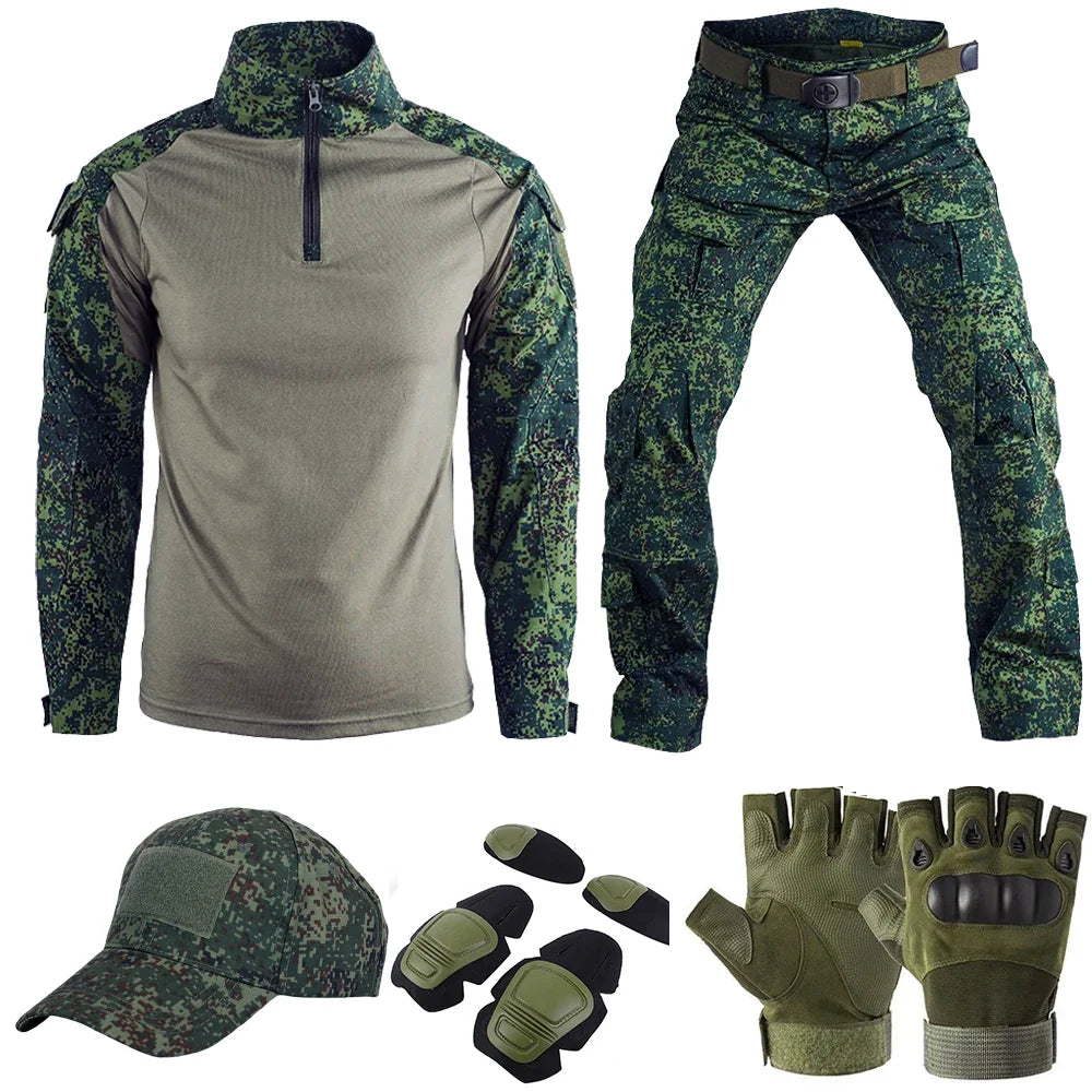 Tactical Uniform Milit Outdoor Camouflage Suit Combat Shirts Pants Men Fishing Trainning Airsoft Paintball Hunting Clothes Sets