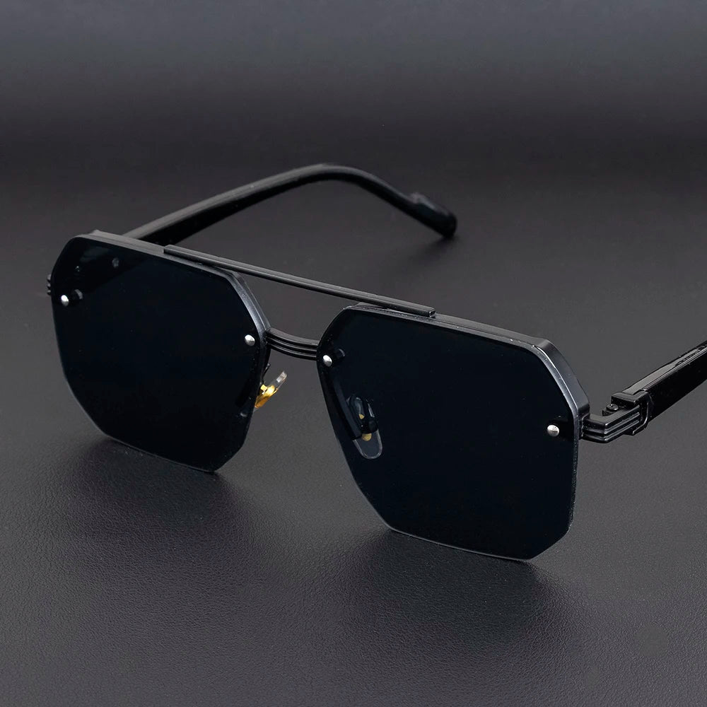 2025 New Large  Half Frame Ink Mirror men Driving Dedicated Fashion Trend UV Protection High-end  Gradually Changing Color