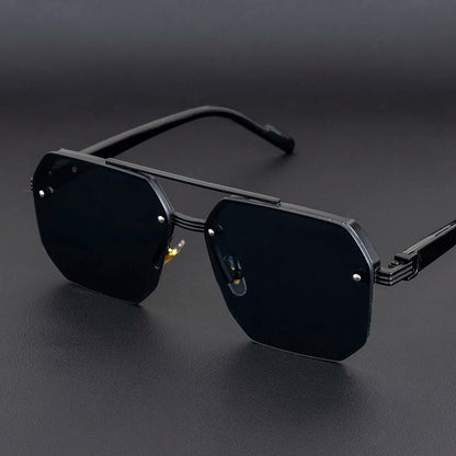 2025 New Large  Half Frame Ink Mirror men Driving Dedicated Fashion Trend UV Protection High-end  Gradually Changing Color