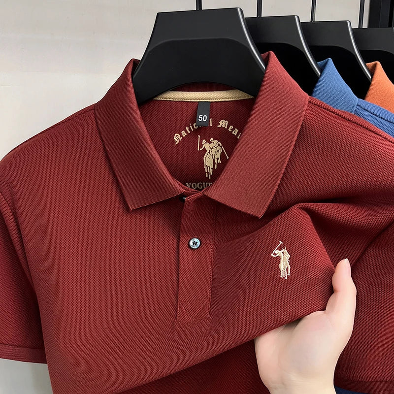 High end 100%cotton short sleeve polo shirt men's fashion luxury brand Paul embroidery top summer breathable casual golf T-shirt