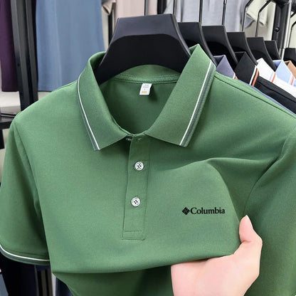 Summer men's new lapel short sleeved polo shirt high-end design brand letter printed casual comfortable T-shirt top