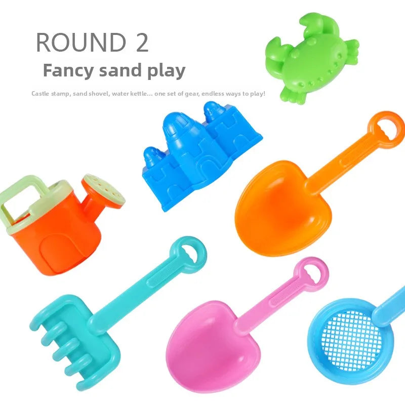 13PCS Beach Sand Toy Set, Durable Plastic, Summer Pool Beach Game Set, Outdoor Sand Play Tools For Boys And Girls, Great Holiday