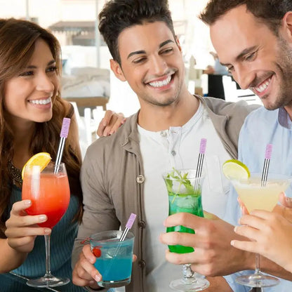 Reusable Straws Metal Collapsible Straws Portable Pocket Drinking Straws With Case And Cleaning Brush For School Travel