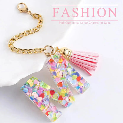 Letter Charm Accessories for Stanley Cup 1 PCS Cute Initial Keychain Handle Charm for Stanley Tumbler for Women Girls