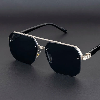 2025 New Large  Half Frame Ink Mirror men Driving Dedicated Fashion Trend UV Protection High-end  Gradually Changing Color