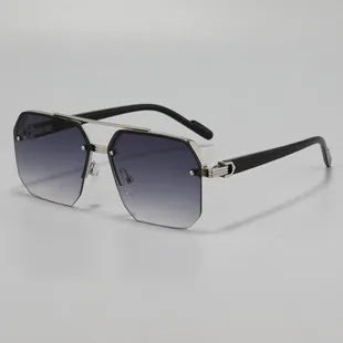 2025 New Large  Half Frame Ink Mirror men Driving Dedicated Fashion Trend UV Protection High-end  Gradually Changing Color