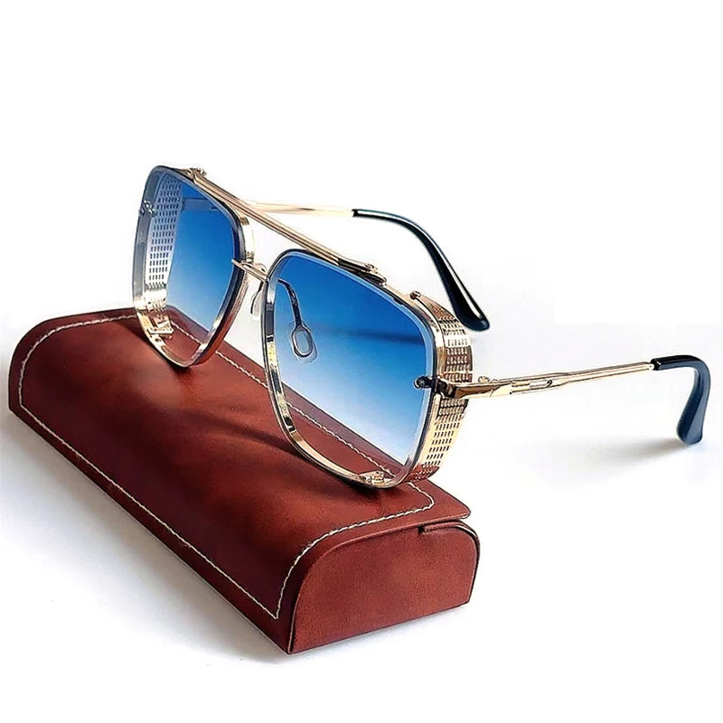 Vintage Steampunk Sunglasses Men Punk Oversized  Sunglasses Women Trendy Retro Square Gafas De Sol Hombre Lunette Soleil Femme