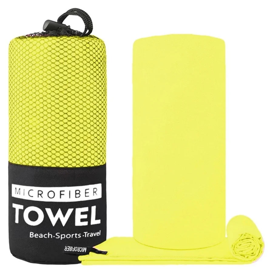 Soft Solid Color Microfiber Towels Quick-Drying Fitness Swimming Pool Lightweight Travel Outdoor Sports Towel Sets