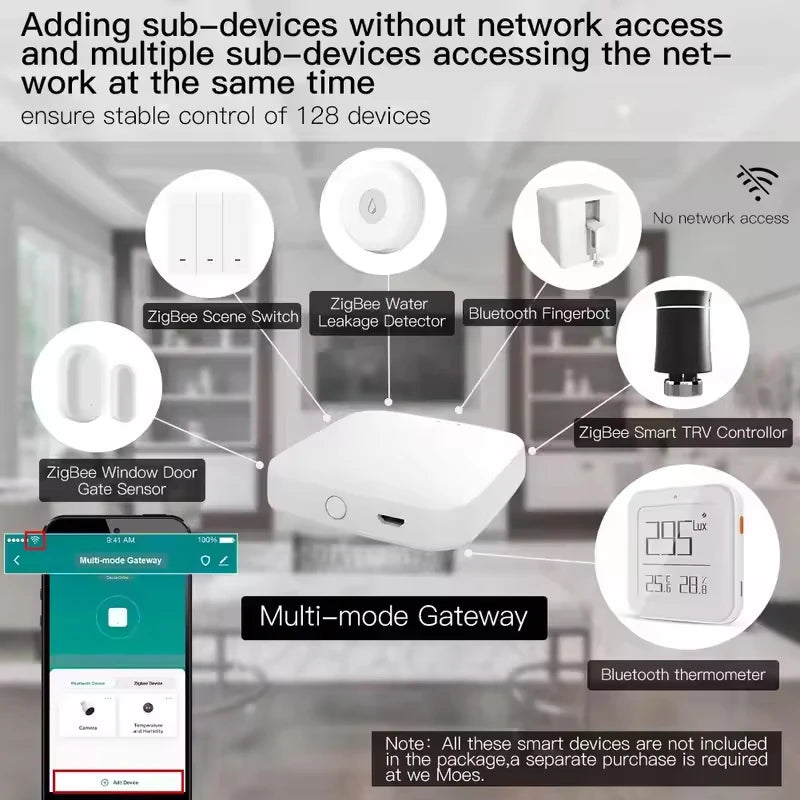 MOES Tuya ZigBee3.0 Smart Hub, Wireless/Wired Gateway Bridge SmartLife App Remote Control Works with Alexa Google Home Assistant
