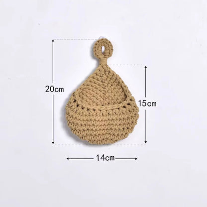 Wall-mounted Vegetable Basket Fruit Sundry Basket Natural Wicker Weave Storage Basket Kitchen Storage Home Decoration Organizer