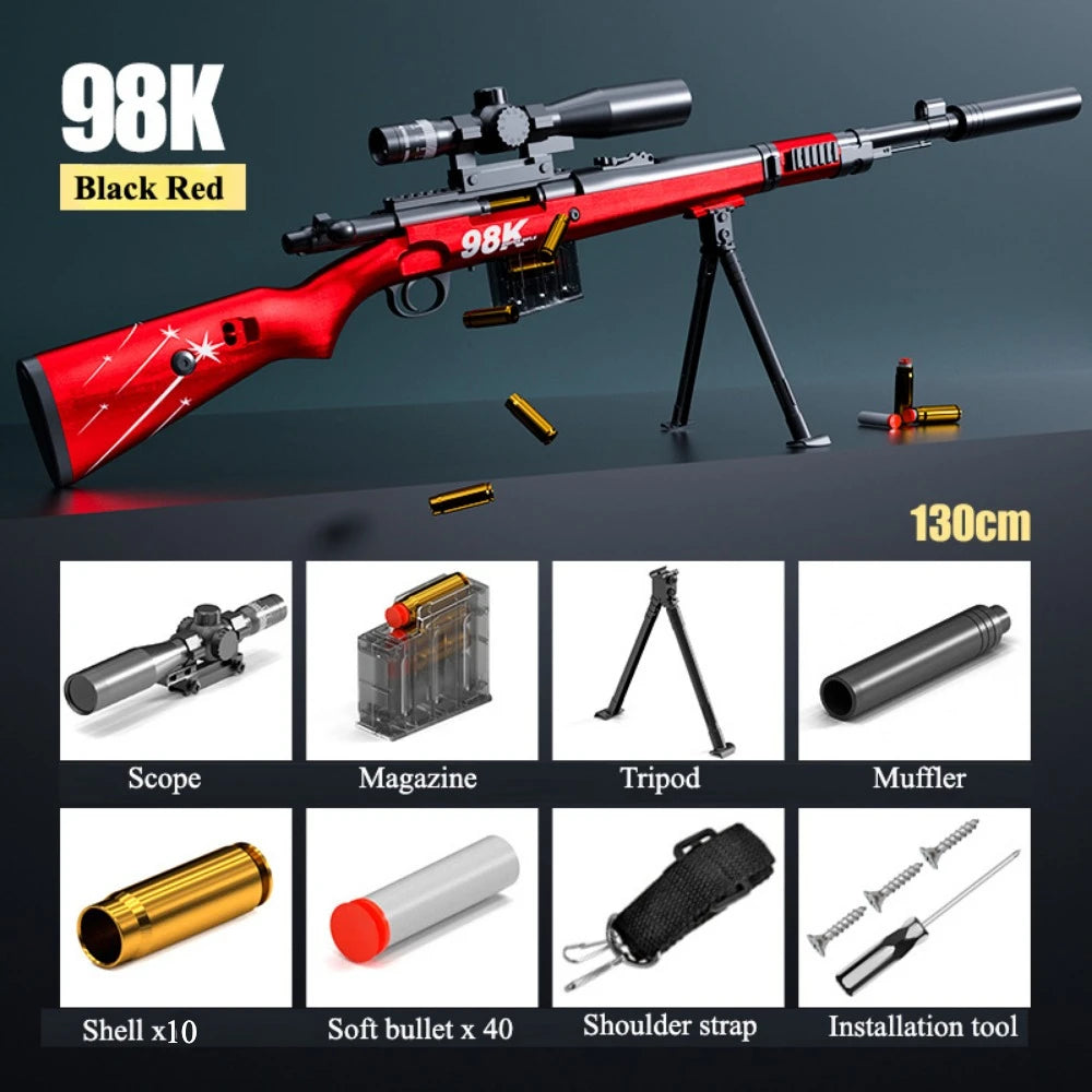 Awm Soft Bullet Toy Gun Manually Loaded Can Be Fired Combat Sniper Rifle Outdoor Games CS Fighting for Adults Boys Gift