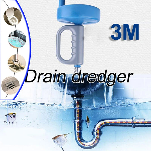 Extendable Bathroom Kitchen Cleaning Tools 3 Meters Sewer Pipe Plunger Dredge Toilet Sink Drain Unblocker Handheld Household