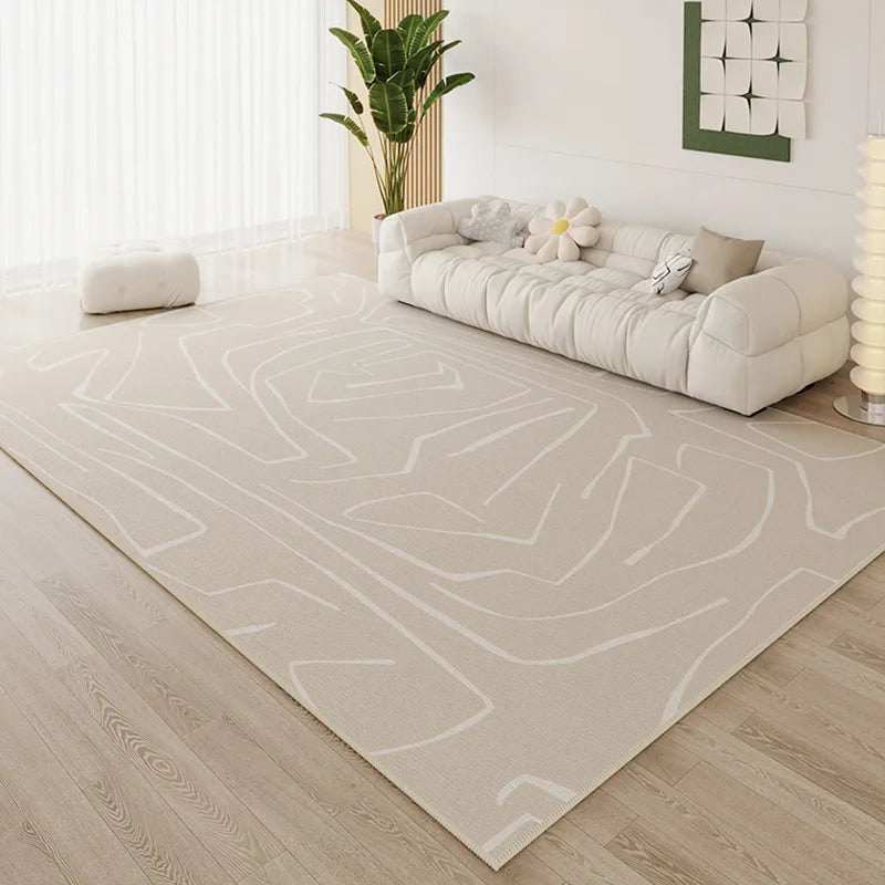 Ins Simple Style Room Decor Non-slip Carpet Nordic Light Luxury Soft Large Living Room Rugs Lint-free Easy Cleaning Tatami Mat