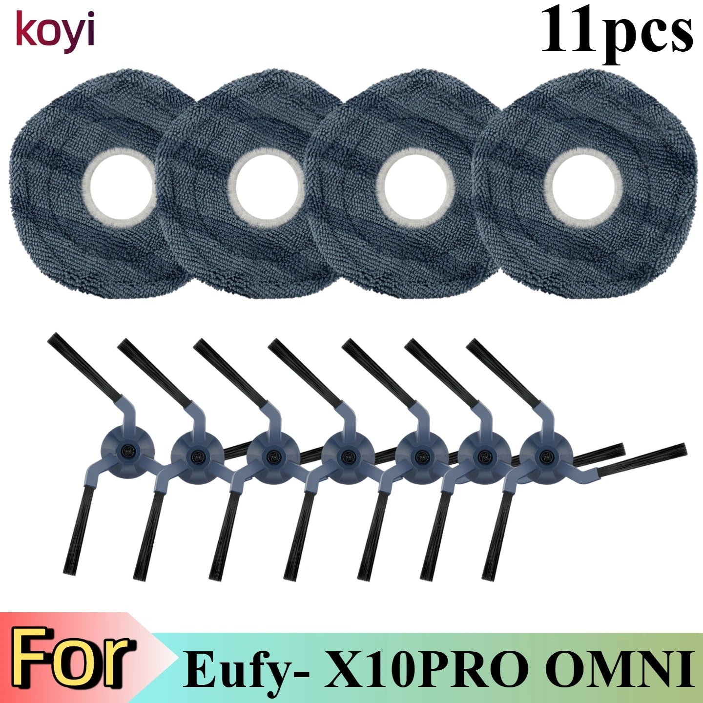 Replacement Parts Kit for Eufy X10 Pro Omni Robot Vacuum Accessories, Main Roller Brush Filters Dust Bags Side Brushes Mop Pads