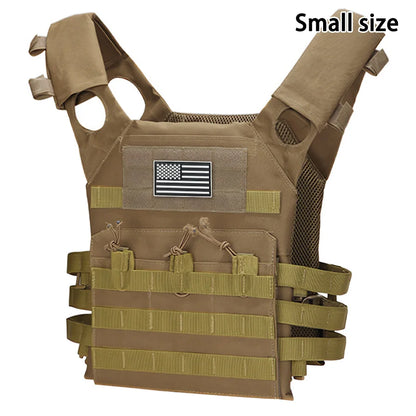 MOLLE outdoor training vest (including US flag emblem) with convenient expansion, lightweight and multifunctional JPC vest