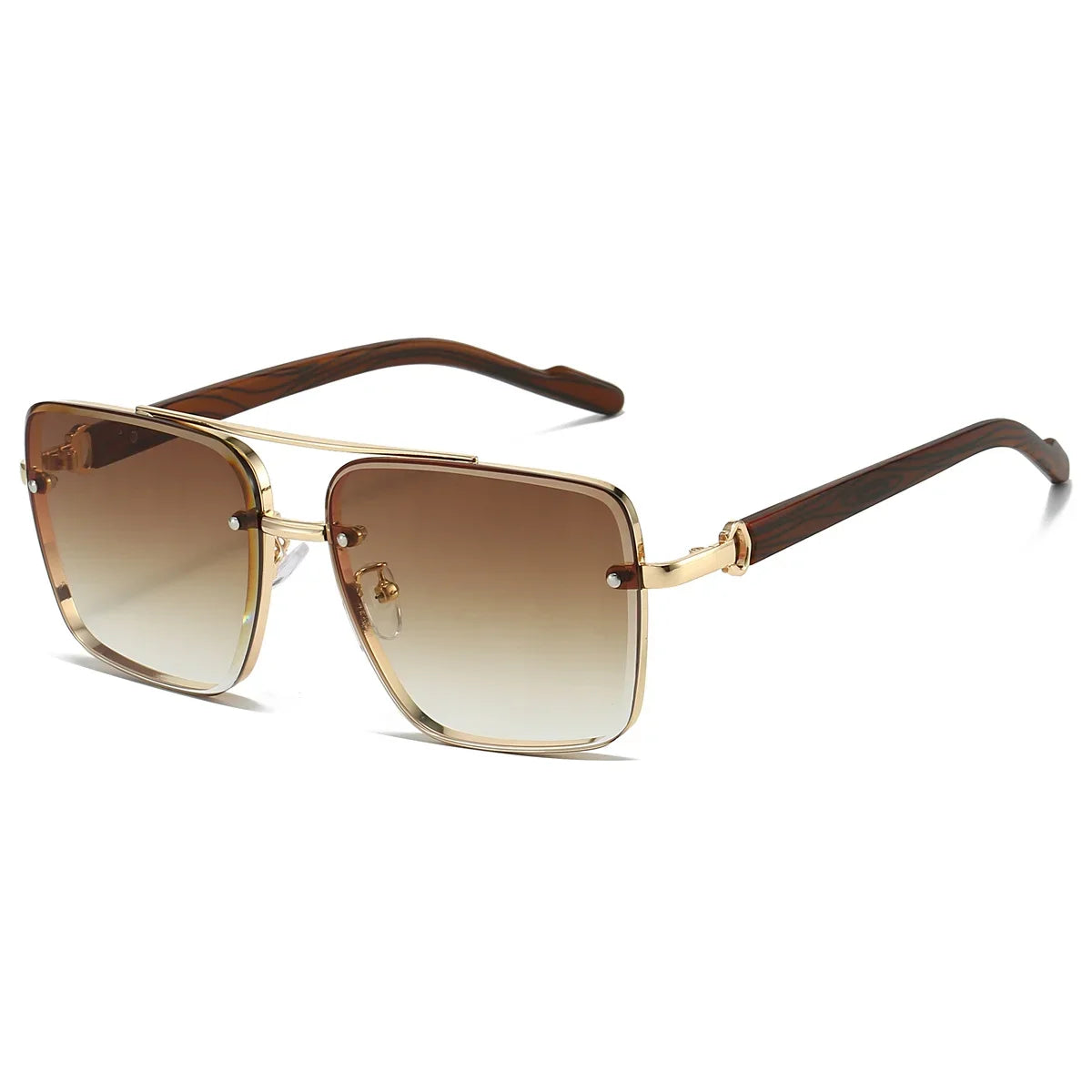 Fashion Retro Square Metal Shades Women's Original Brand Design Driving Sunglasses New Double Bridge Pilot Sun Glasses