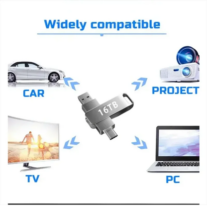 16TB USB 3.2 Flash Drive Metal High-Speed Pen Drive 8TB 4TB Waterproof Type-C USB Pen Drive For Computer Storage Devices