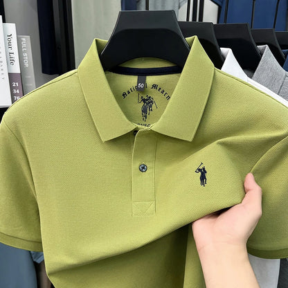 High end 100%cotton short sleeve polo shirt men's fashion luxury brand Paul embroidery top summer breathable casual golf T-shirt