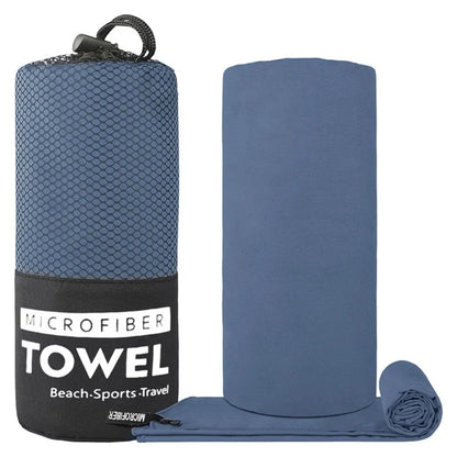 Soft Solid Color Microfiber Towels Quick-Drying Fitness Swimming Pool Lightweight Travel Outdoor Sports Towel Sets