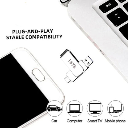16TB USB 3.2 Flash Drives Super High Speed Transfer Metal Pendrive Memory Card Pendrive Flash Disk Memoria Waterproof StickHot