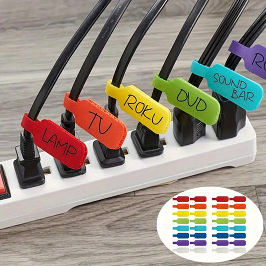 Self-Locking Writable Cable Straps - Durable Cord Management Solutions with Color-Coded Locking Mechanism for Home & Office Organization, Electronics, TV, Lamp, Sound Bar & More, Cable Straps for Wall, Device Organization, Co