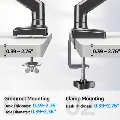 Adjustable Dual Monitor Stand for 33.02-81.28 cm Screens, Supports up to 9.03 KG, Tilt and Swivel, VESA 75x75/100x100, Space-Saving Design Suitable for Home and Office