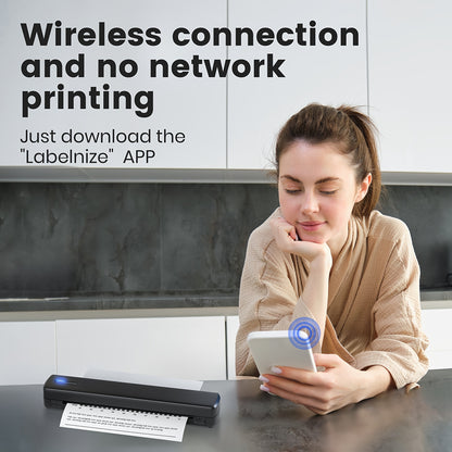 Portable Travel Printer-Wireless Thermal Printer-Tattoo Printer Supports 8.5x11 US Letter And A4 Thermal Paper Tattoo Paper Compatible with Android And IOS Phones And Laptops